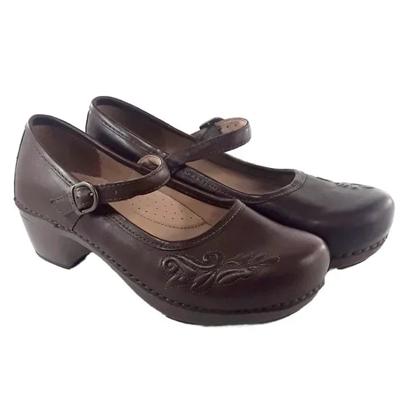 Dansko Brown Leather Mary Janes- Womens Sz 8.5 - Picture 1 of 6